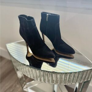Sam Edelman Black Heeled Boots with Suede Finish